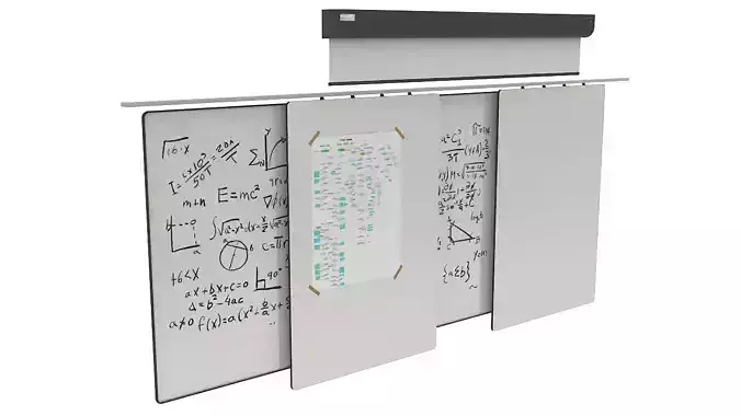 School white board classroom 3D model