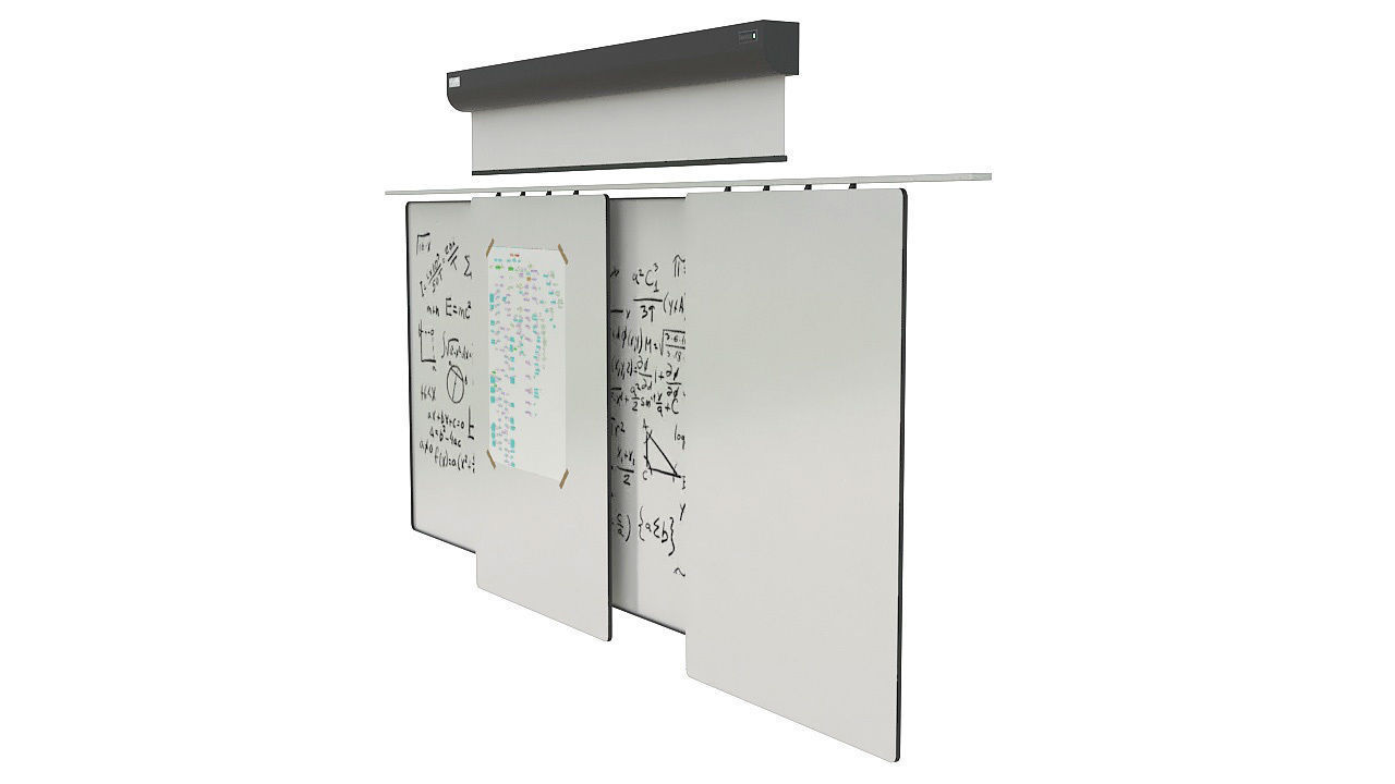 School white board classroom 3D model_3