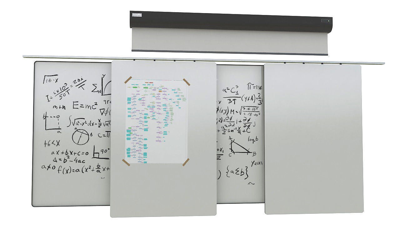 School white board classroom 3D model_1