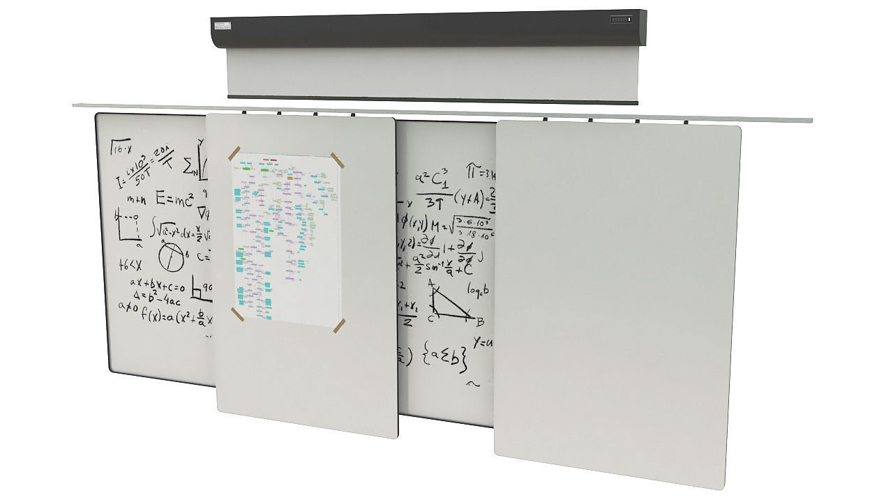 School white board classroom 3D model_2