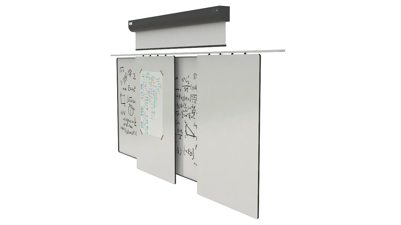 School white board classroom 3D model_4