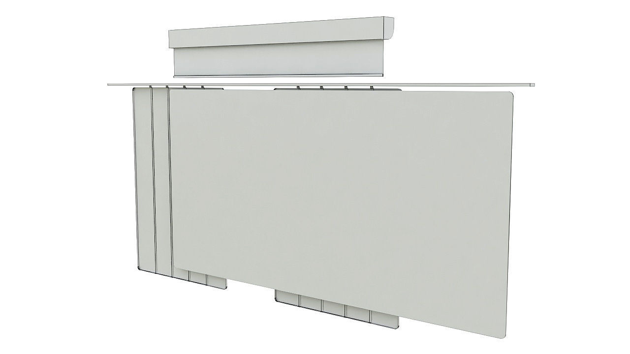 School white board classroom 3D model_7