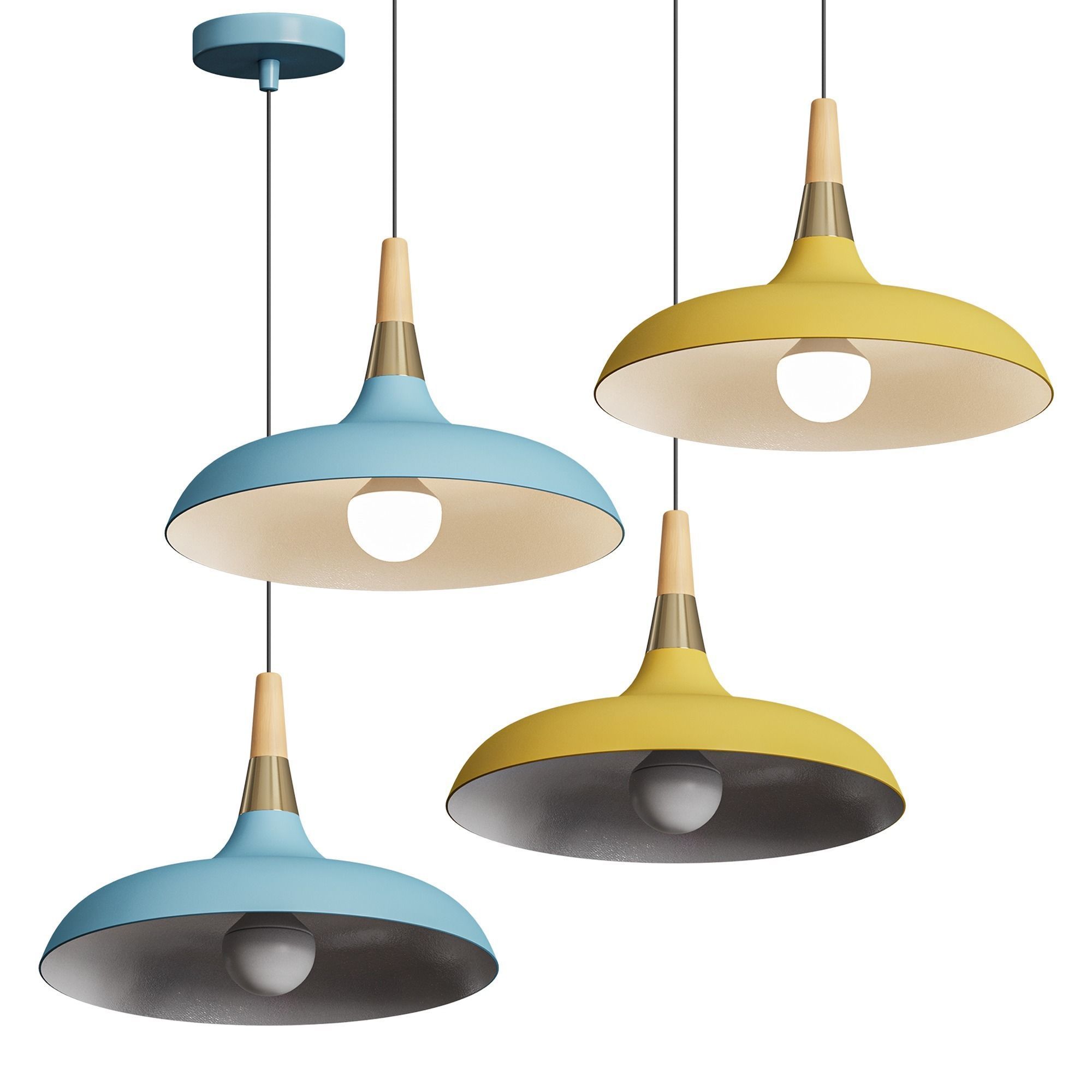 BVVV Modern Macaron Metal Ceiling Pendant Light Shade 3D model_3