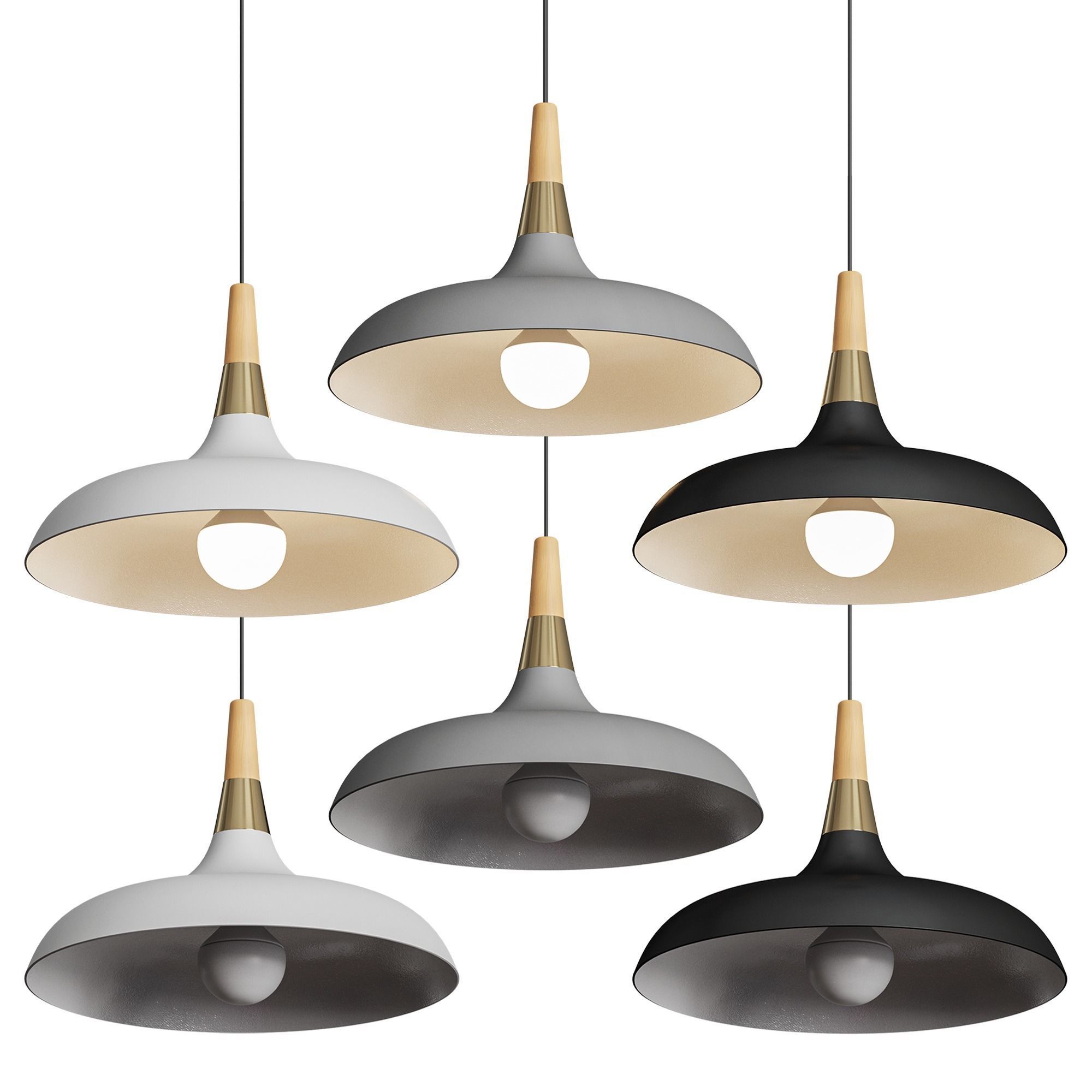 BVVV Modern Macaron Metal Ceiling Pendant Light Shade 3D model_2