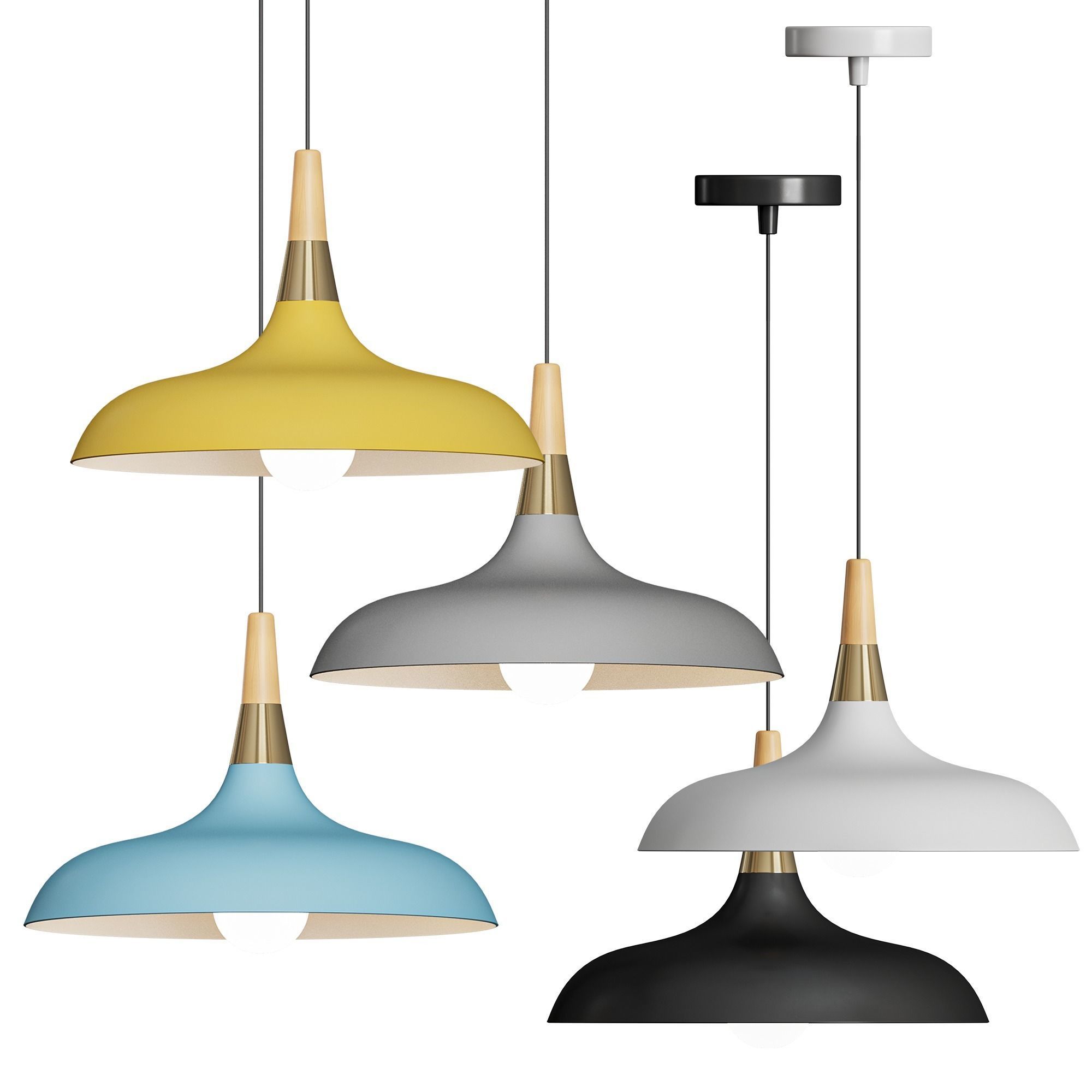 BVVV Modern Macaron Metal Ceiling Pendant Light Shade 3D model_1