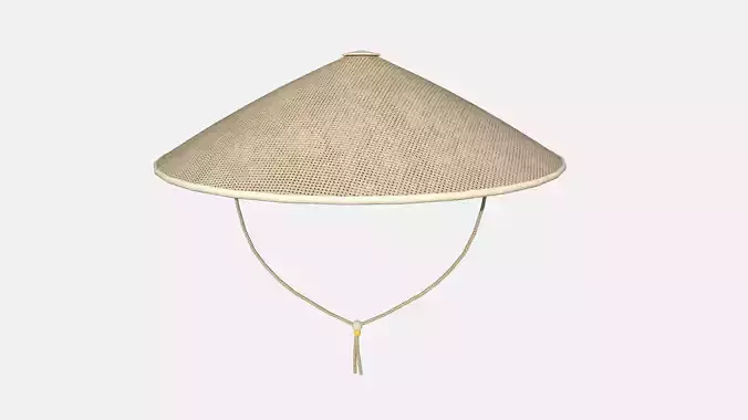 Asian Hat 01 Straw Beige - Character Design Fashion Low-poly 3D model