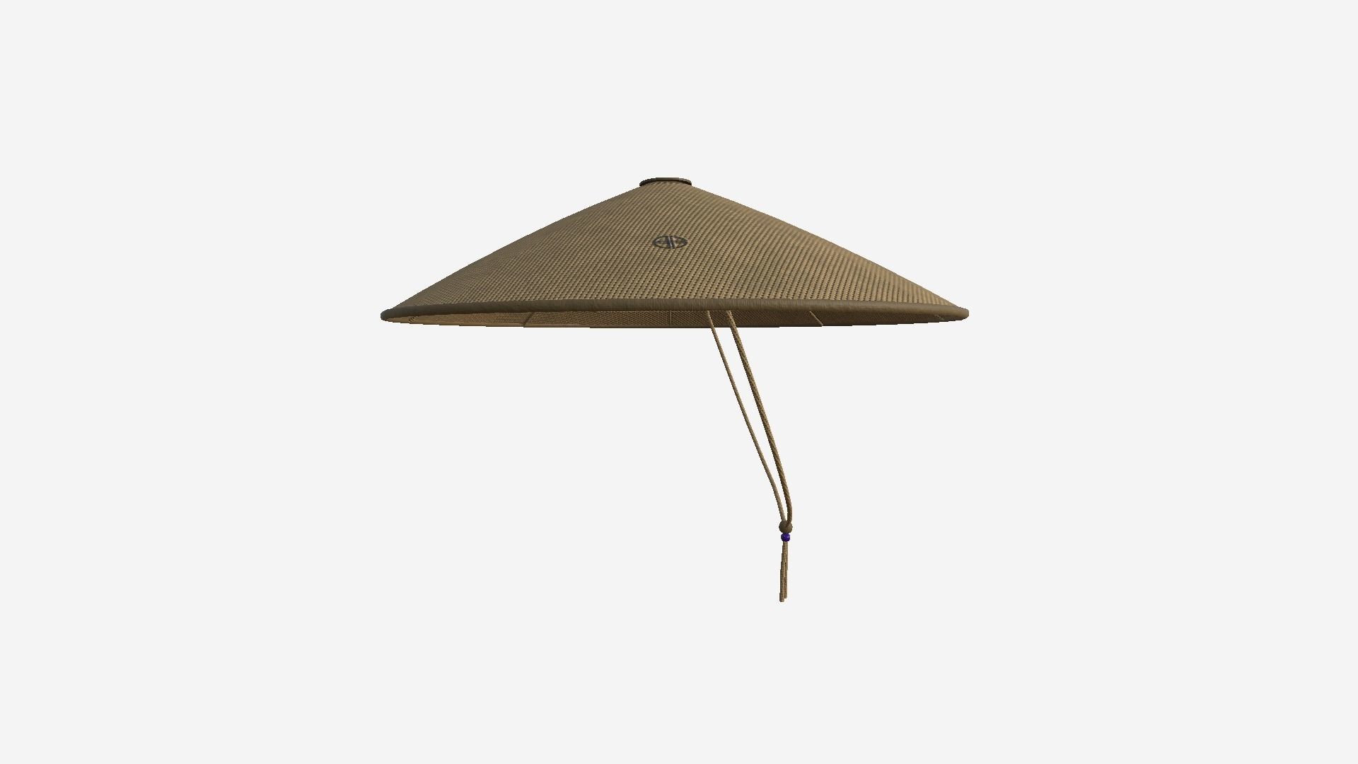 Asian Hat 02 Dark Straw - Character Design Fashion Low-poly 3D model_3