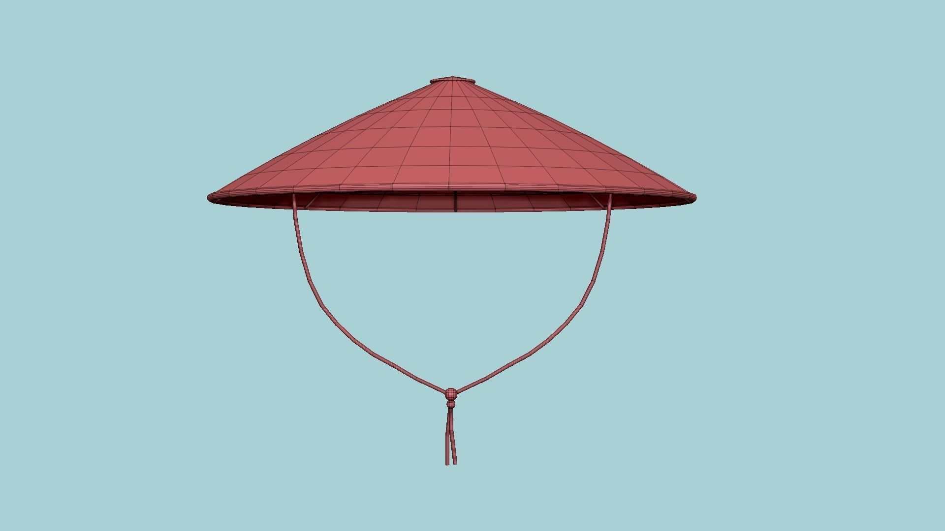 Asian Hat 02 Dark Straw - Character Design Fashion Low-poly 3D model_12
