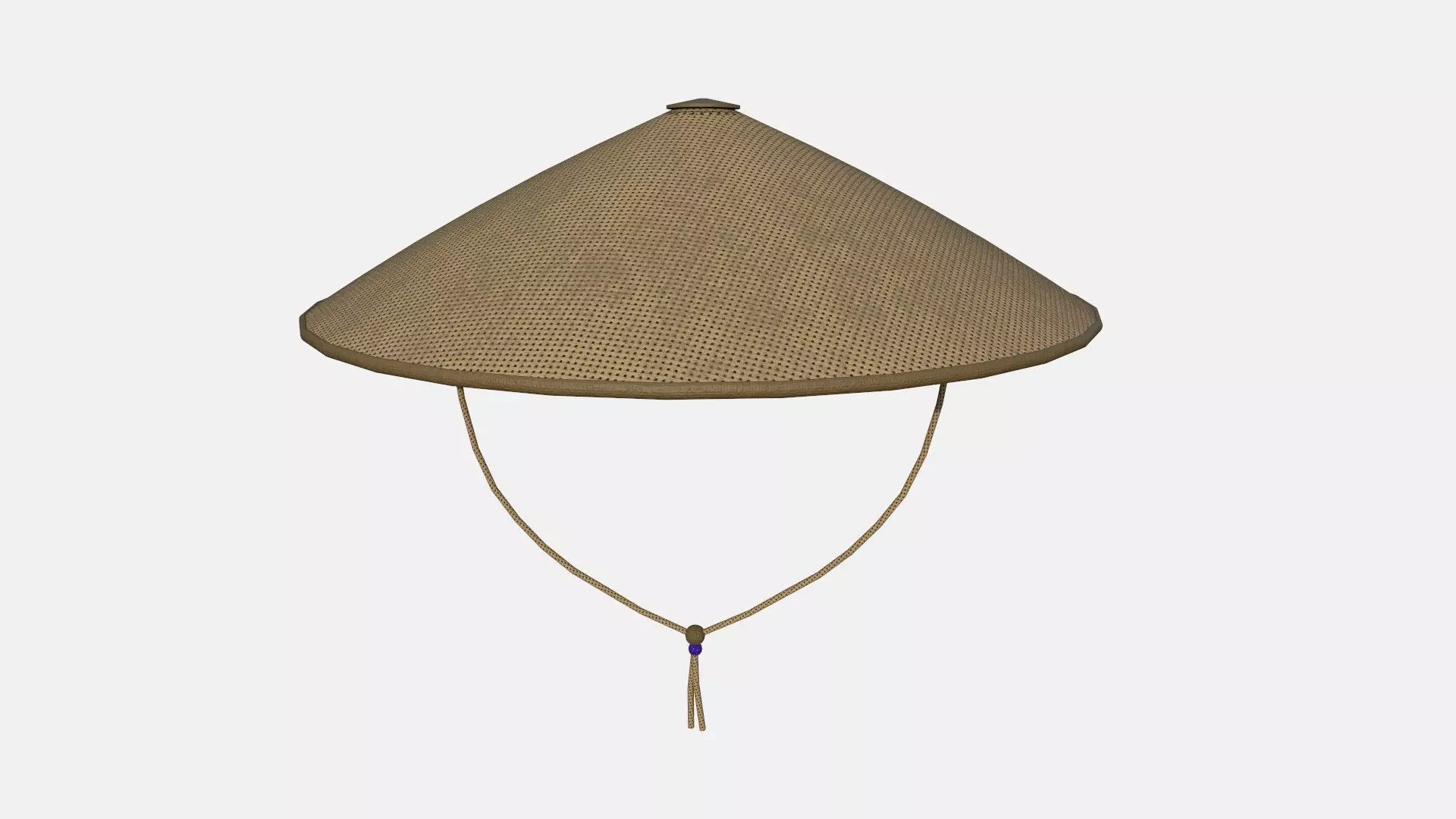 Asian Hat 02 Dark Straw - Character Design Fashion Low-poly 3D model_0