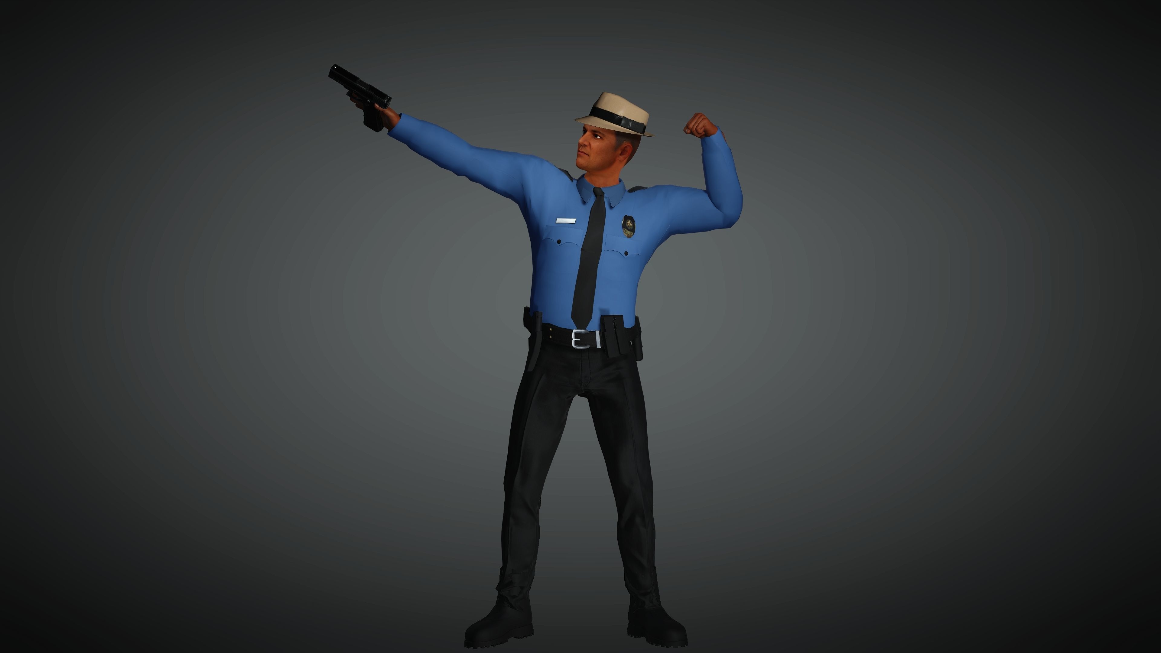 Realistic  and Rigged Character-3 Game Ready  3D model_5