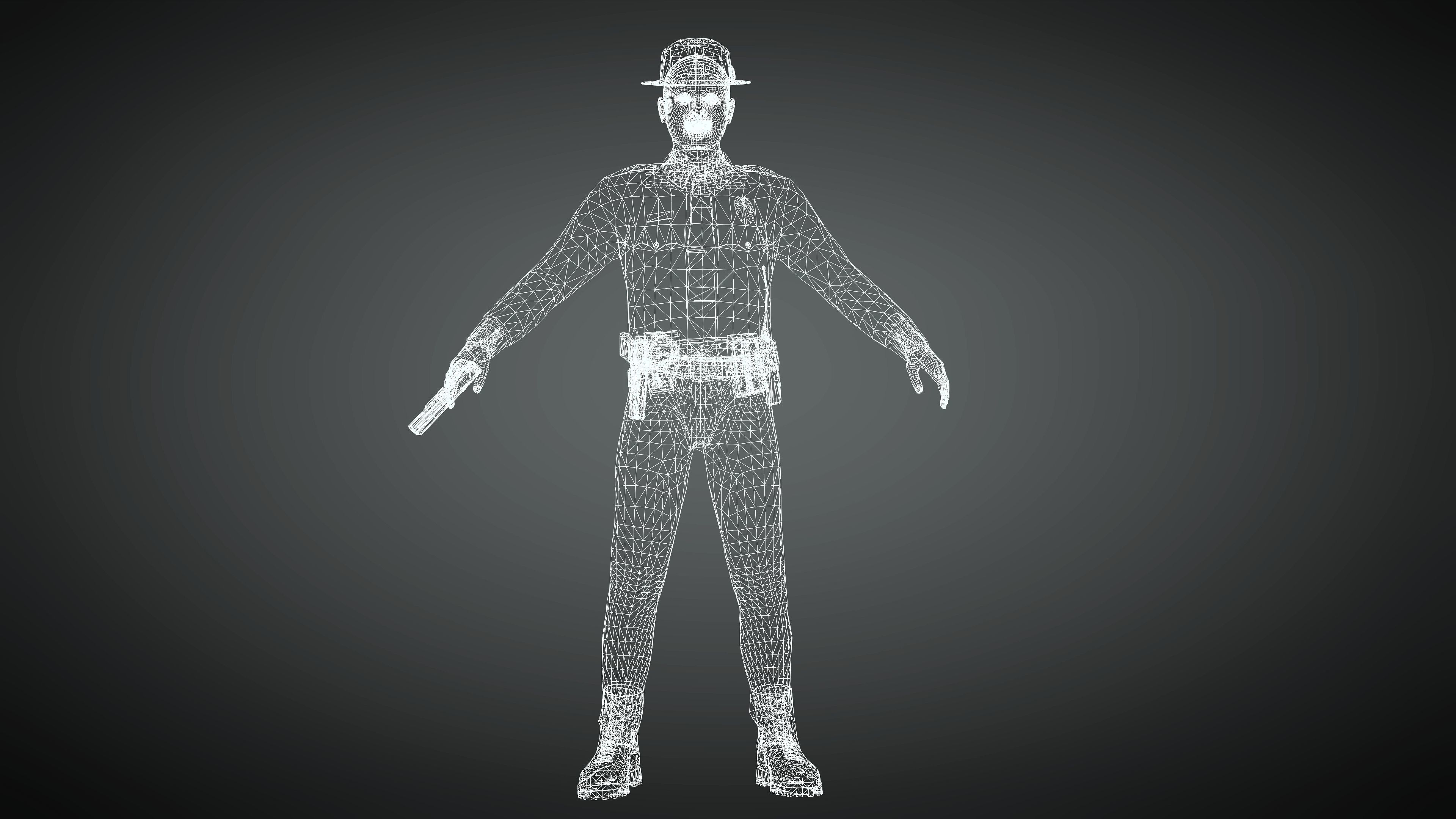 Realistic  and Rigged Character-3 Game Ready  3D model_8