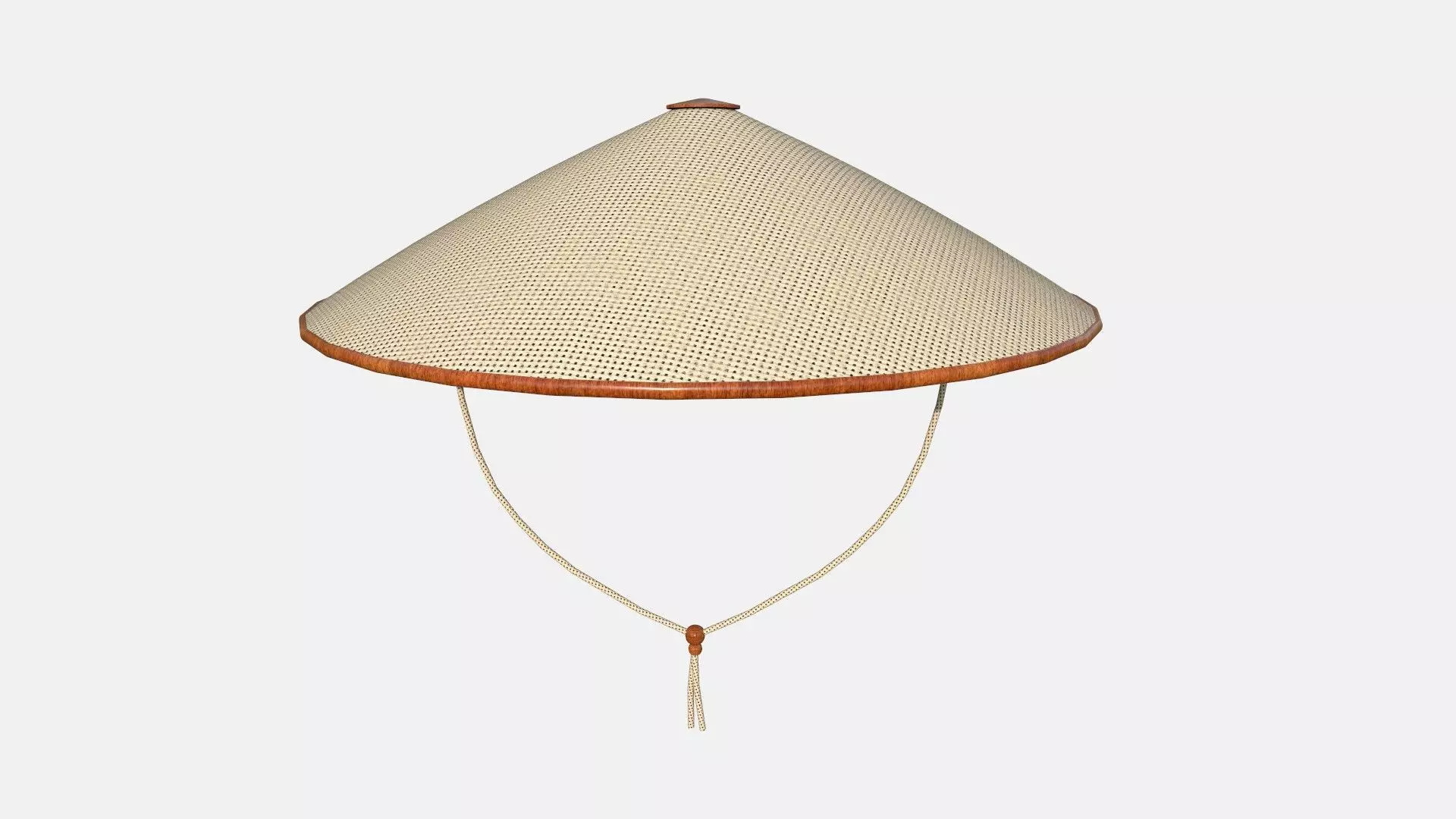 Asian Hat 03 Wood Straw - Character Design Fashion Low-poly 3D model_0