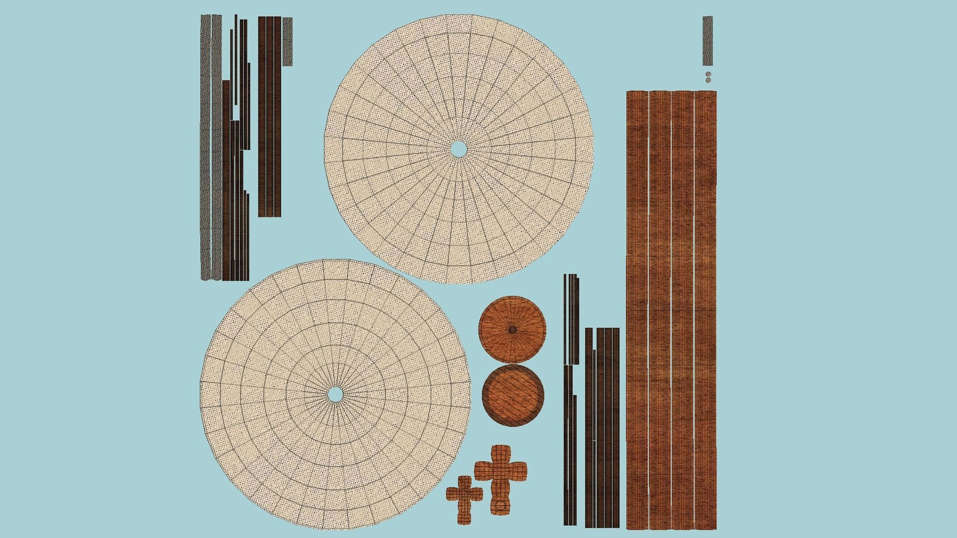 Asian Hat 03 Wood Straw - Character Design Fashion Low-poly 3D model_5