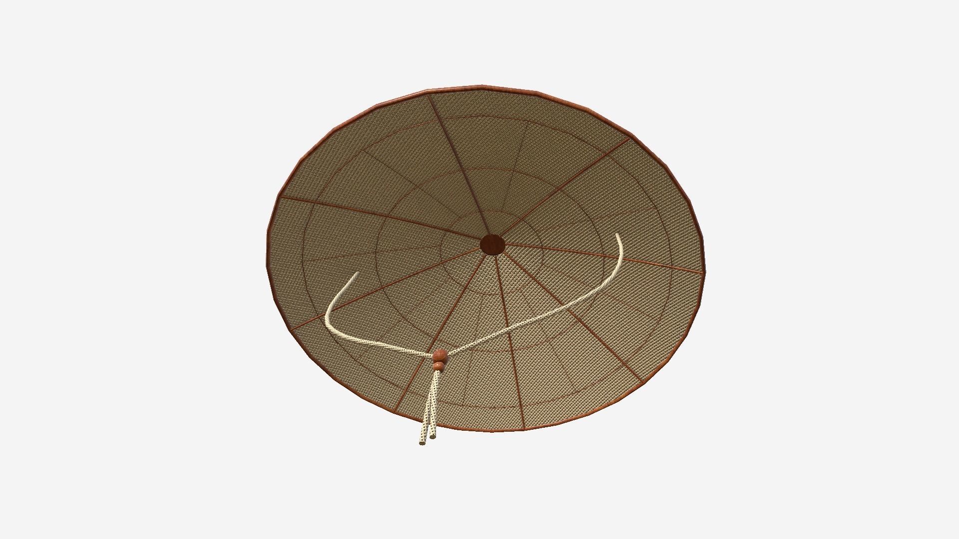 Asian Hat 03 Wood Straw - Character Design Fashion Low-poly 3D model_2