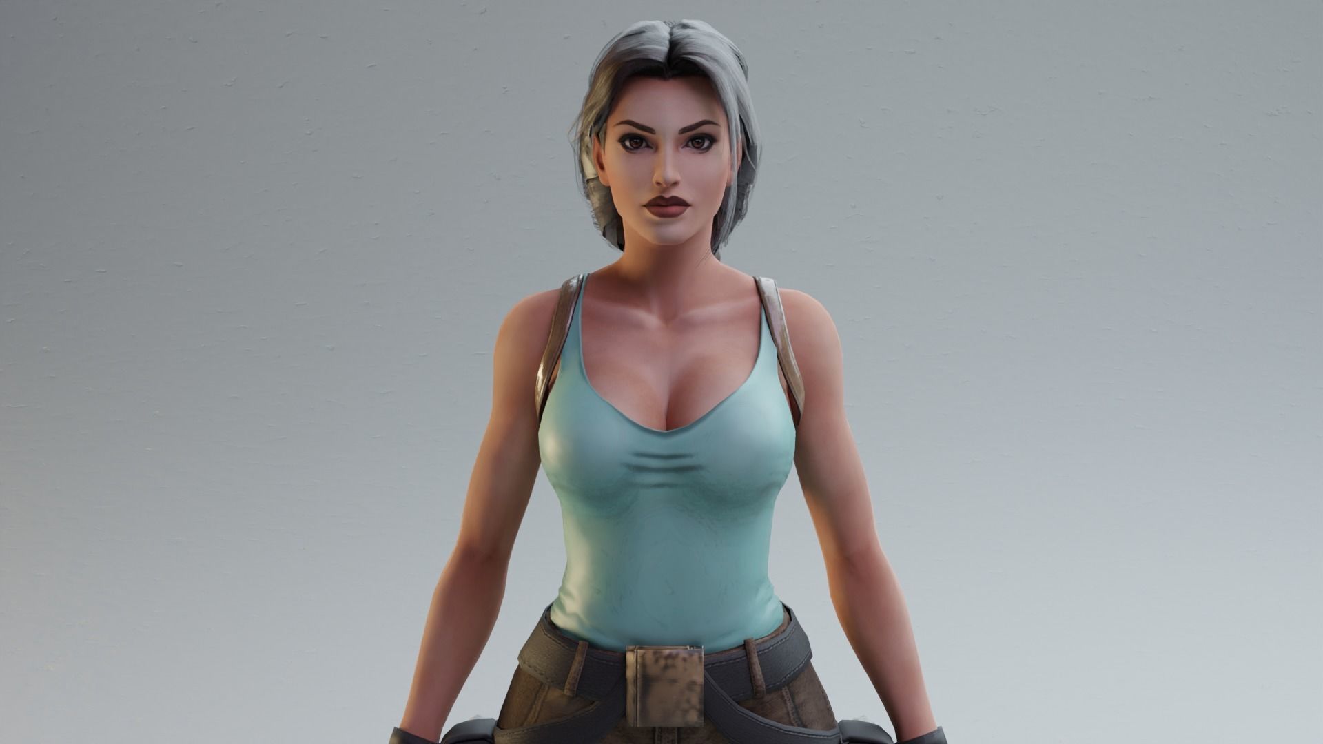 Classic Sexy Lara rigged 3D model_9