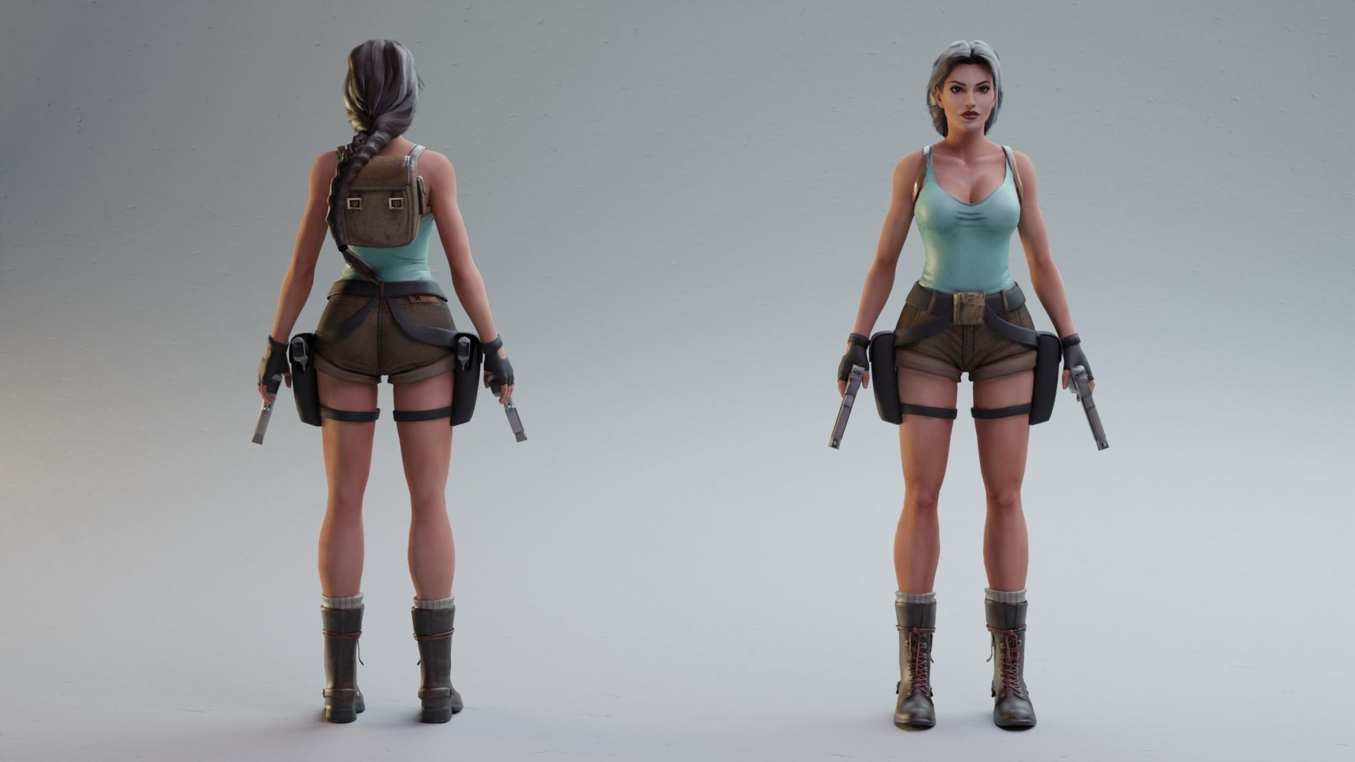 Classic Sexy Lara rigged 3D model_8