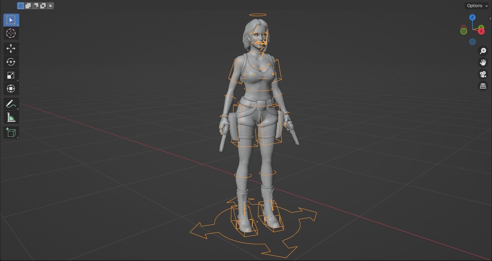 Classic Sexy Lara rigged 3D model_2
