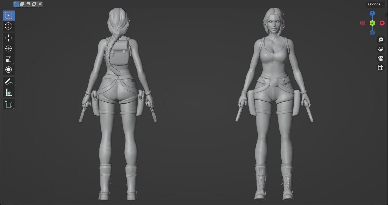 Classic Sexy Lara rigged 3D model_7