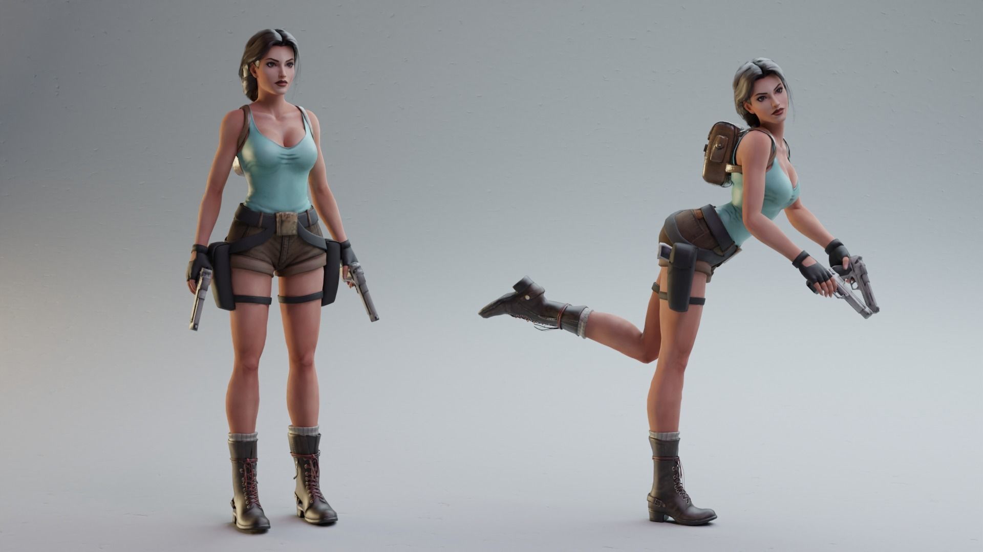 Classic Sexy Lara rigged 3D model_6