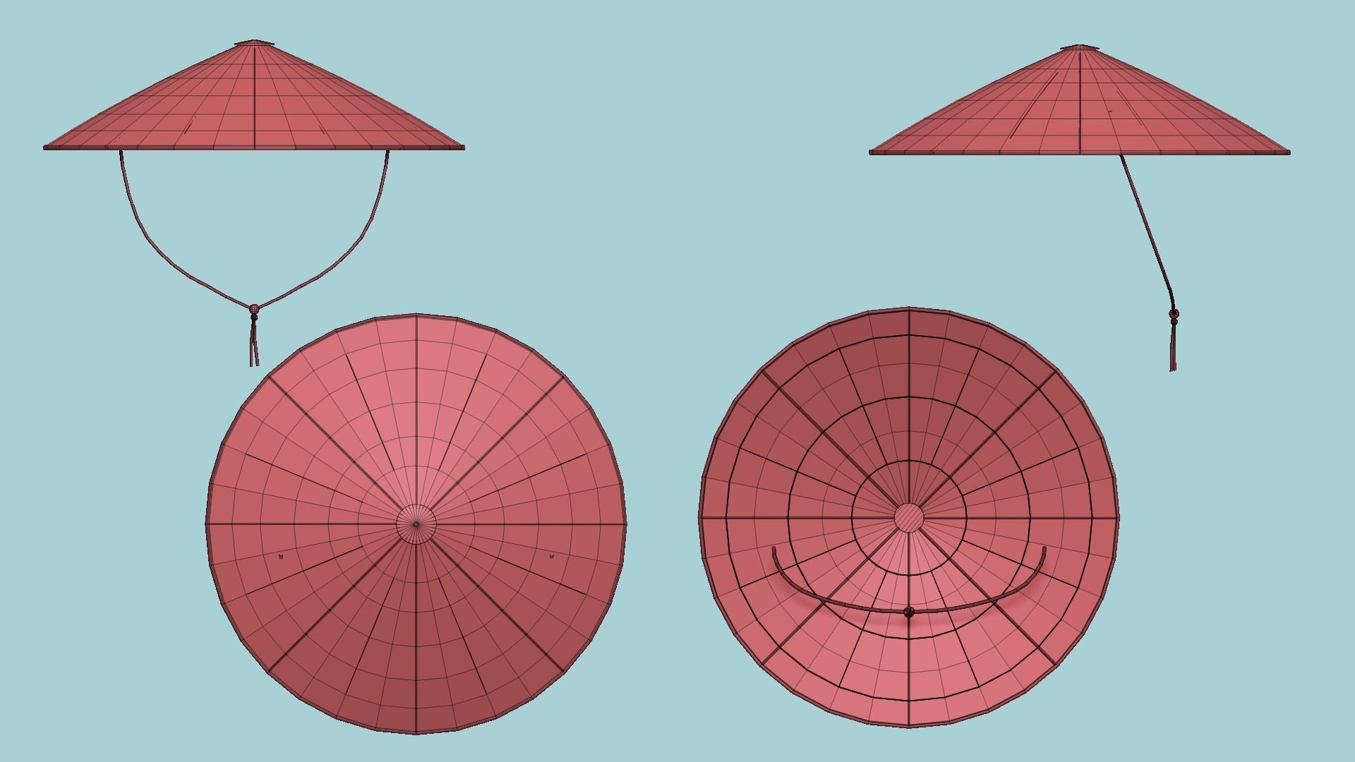 Asian Hat 05 Snow Winter - Character Design Fashion Low-poly 3D model_15