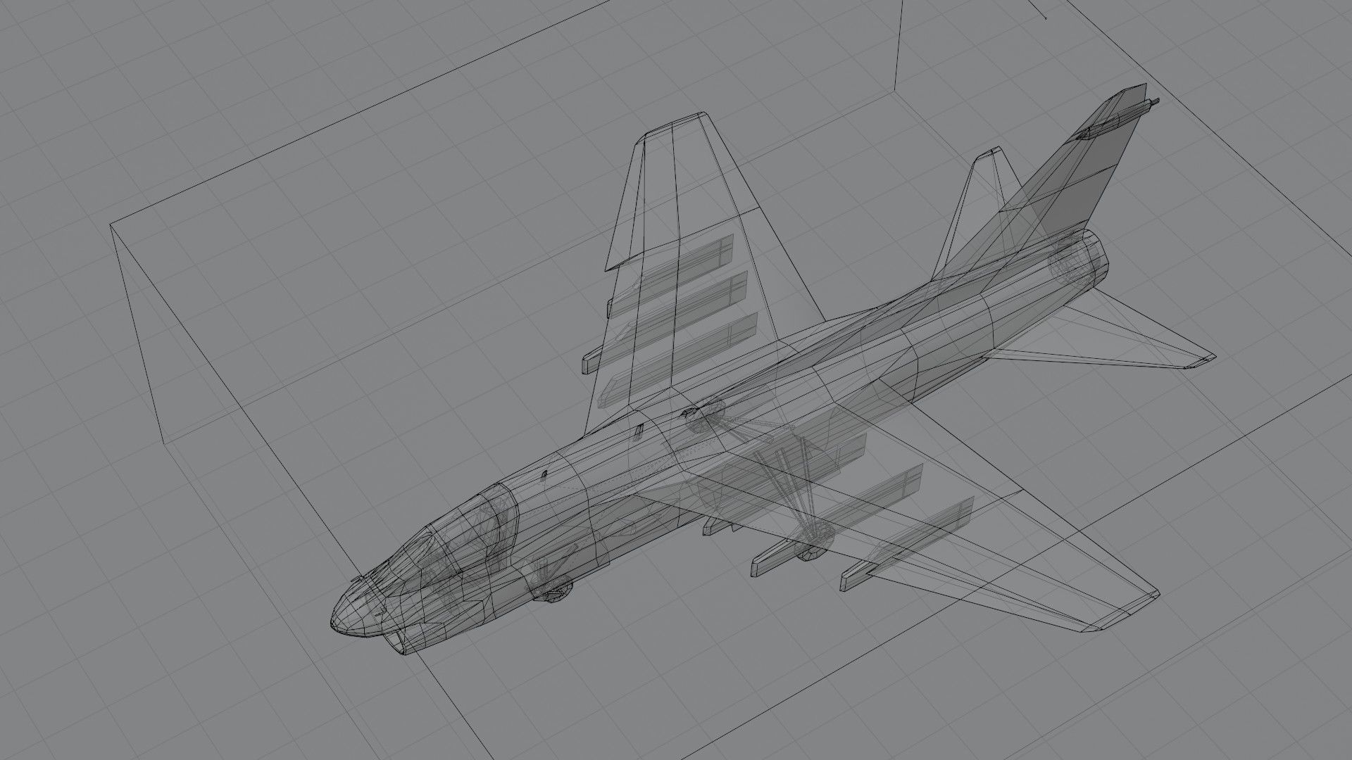 LTV A-7 Corsair II attack plane Low-poly 3D model_8