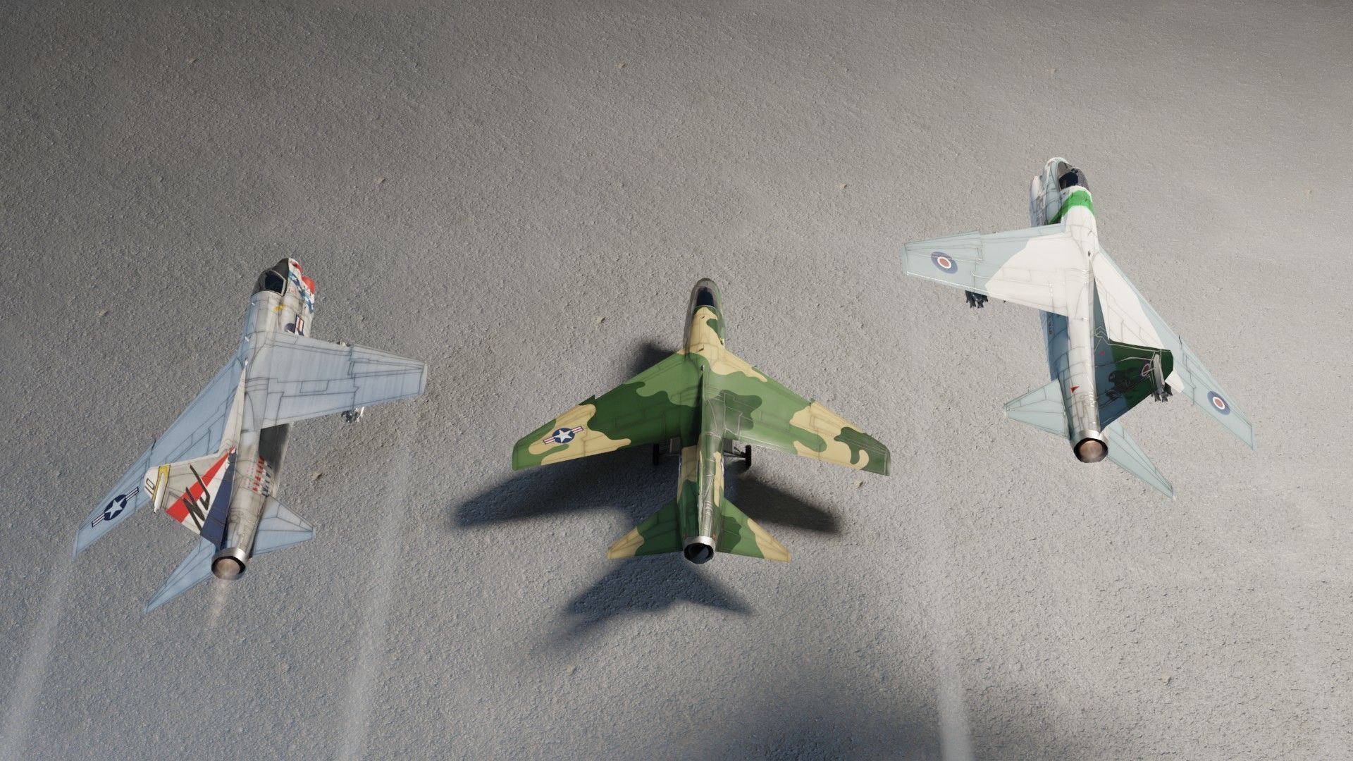 LTV A-7 Corsair II attack plane Low-poly 3D model_2