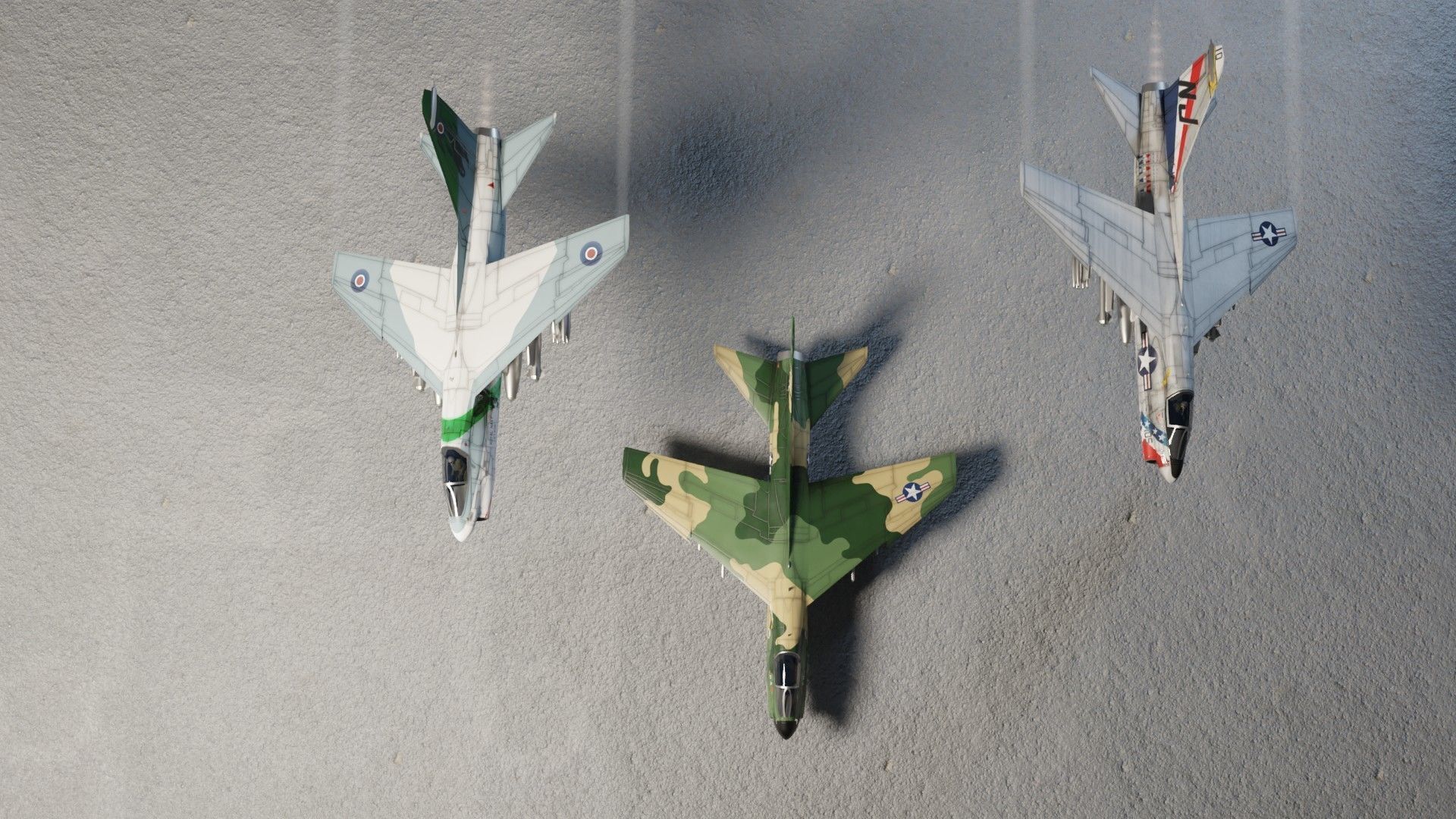 LTV A-7 Corsair II attack plane Low-poly 3D model_6