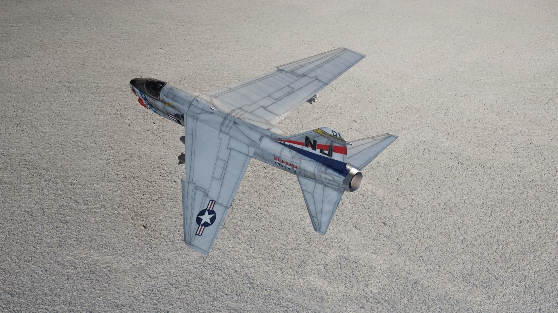 LTV A-7 Corsair II attack plane Low-poly 3D model_11