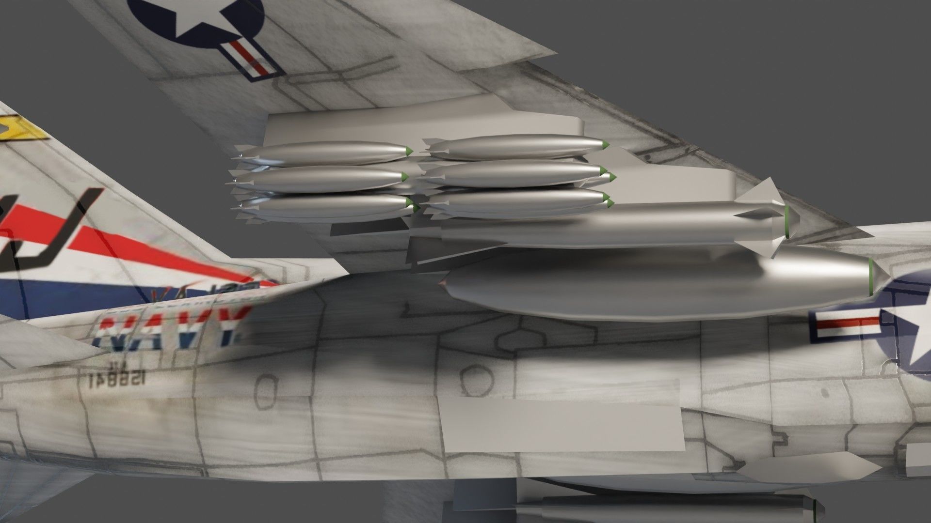 LTV A-7 Corsair II attack plane Low-poly 3D model_15