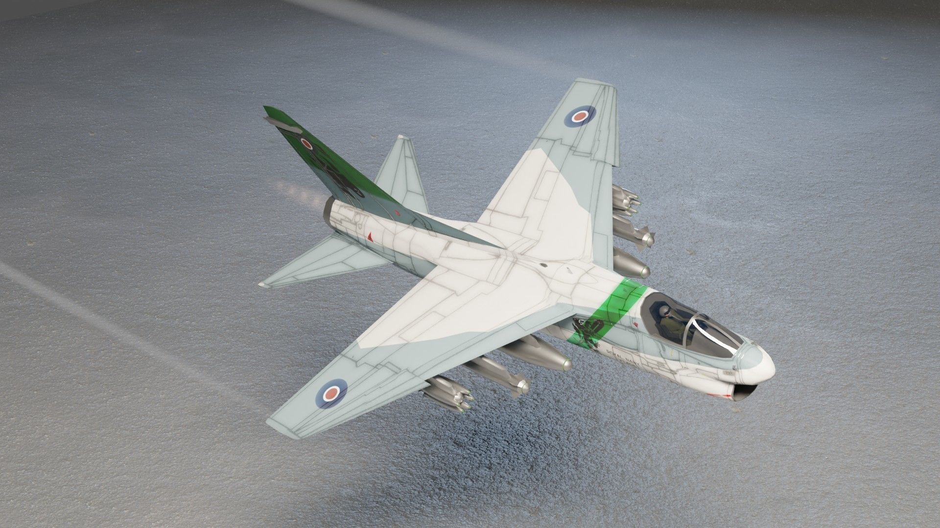 LTV A-7 Corsair II attack plane Low-poly 3D model_12