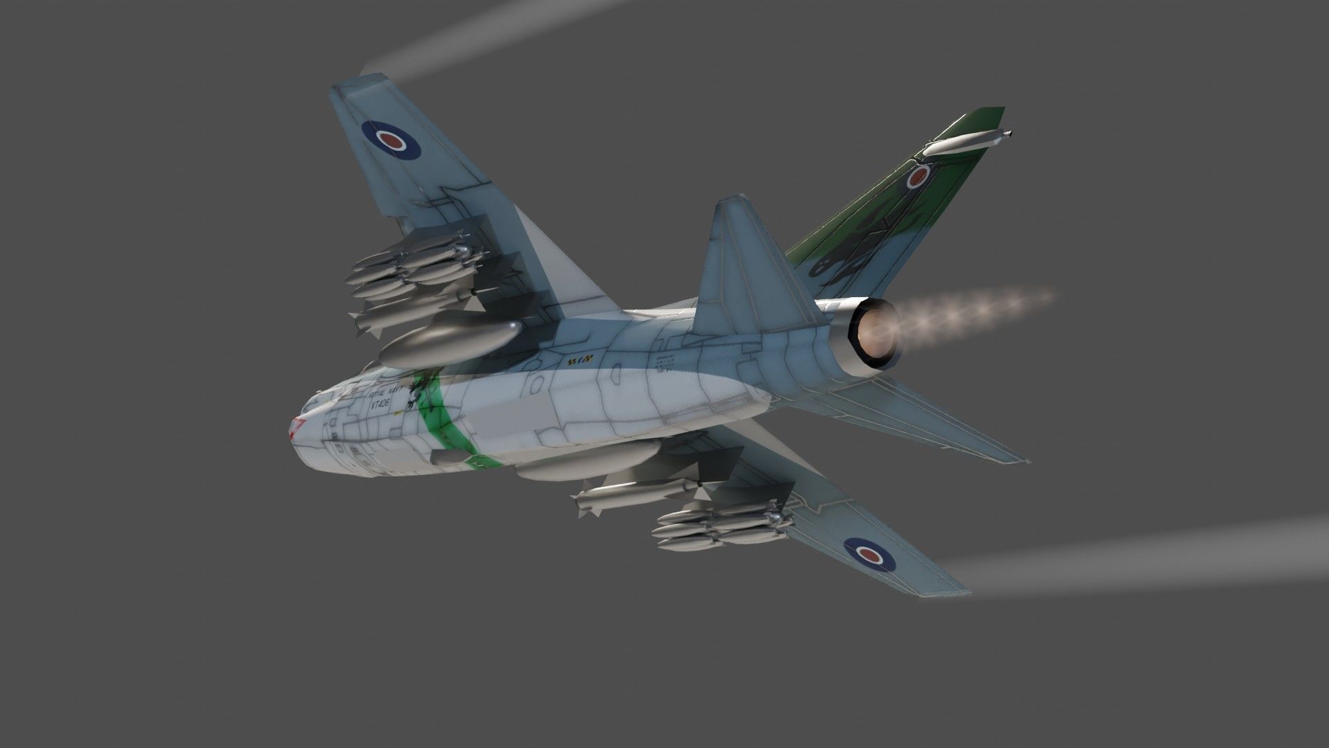 LTV A-7 Corsair II attack plane Low-poly 3D model_13