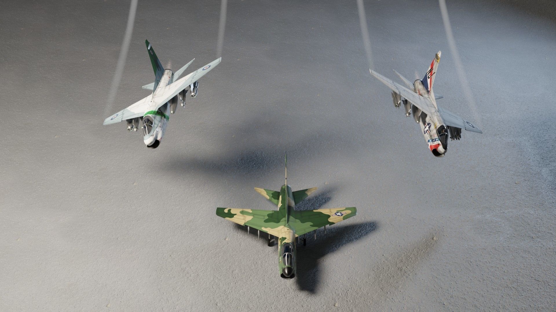 LTV A-7 Corsair II attack plane Low-poly 3D model_1