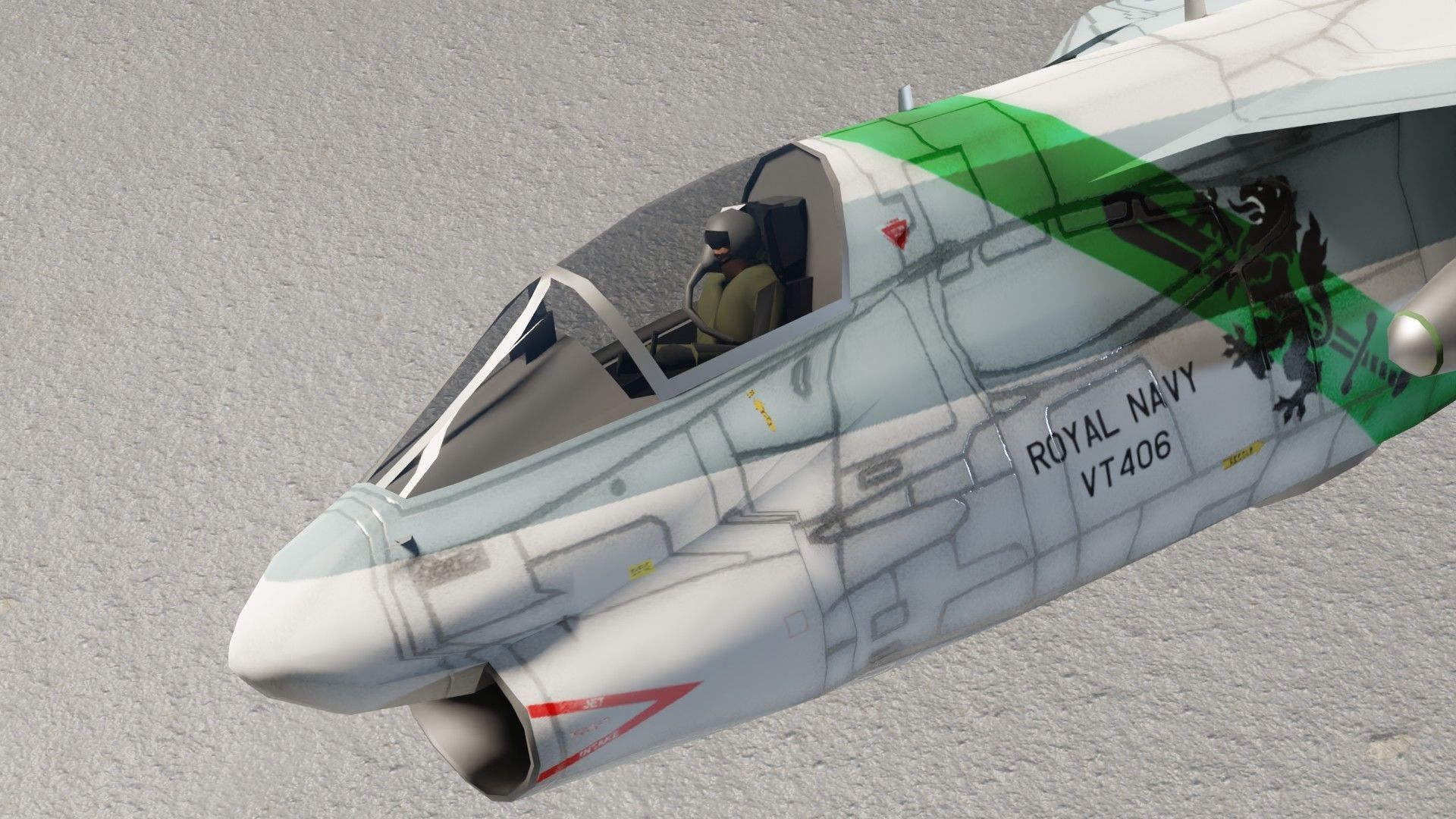 LTV A-7 Corsair II attack plane Low-poly 3D model_14