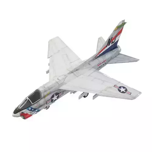 LTV A-7 Corsair II attack plane Low-poly 3D model