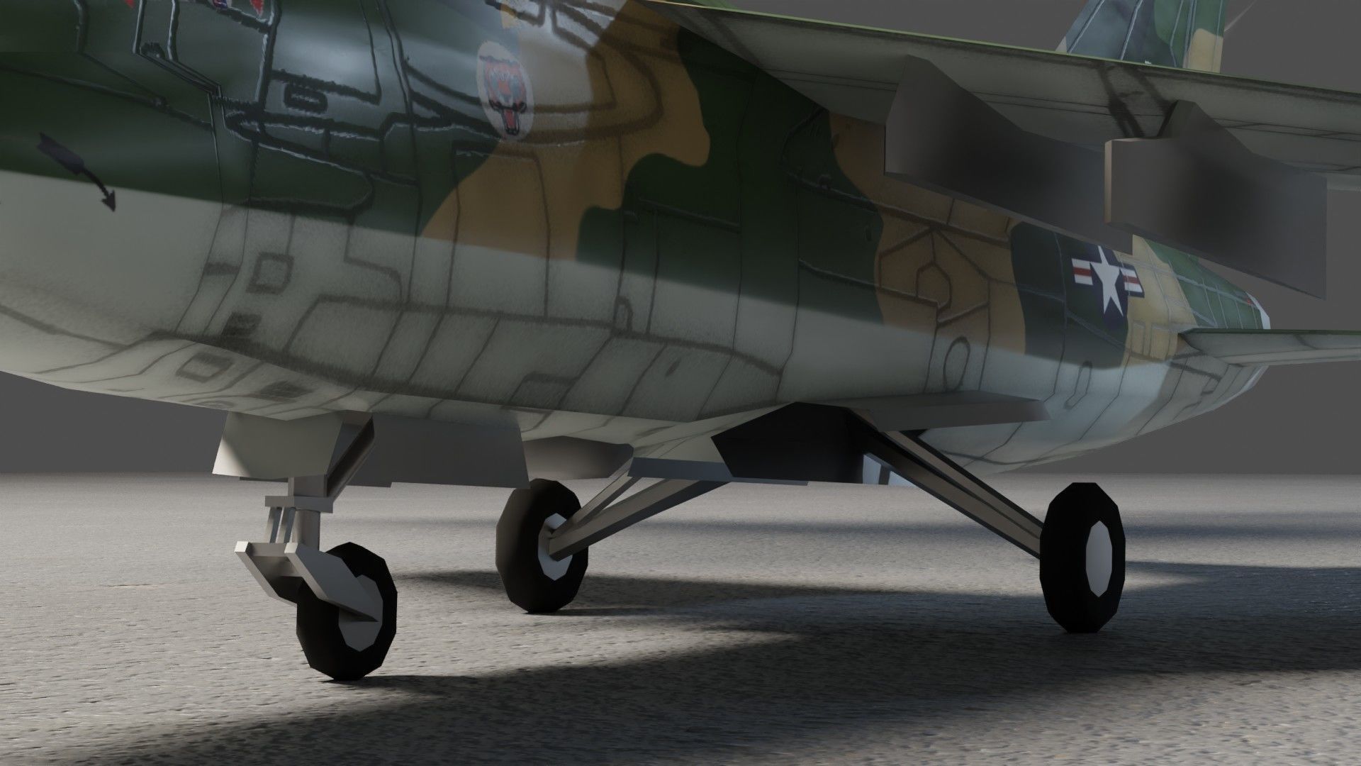 LTV A-7 Corsair II attack plane Low-poly 3D model_16