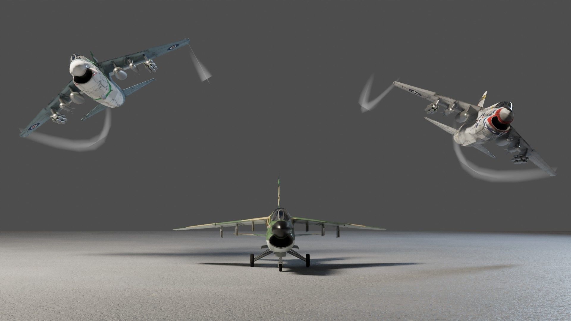 LTV A-7 Corsair II attack plane Low-poly 3D model_5