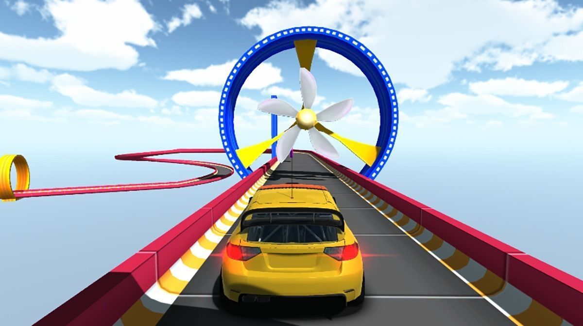 Car stunt track Low-poly 3D model_5