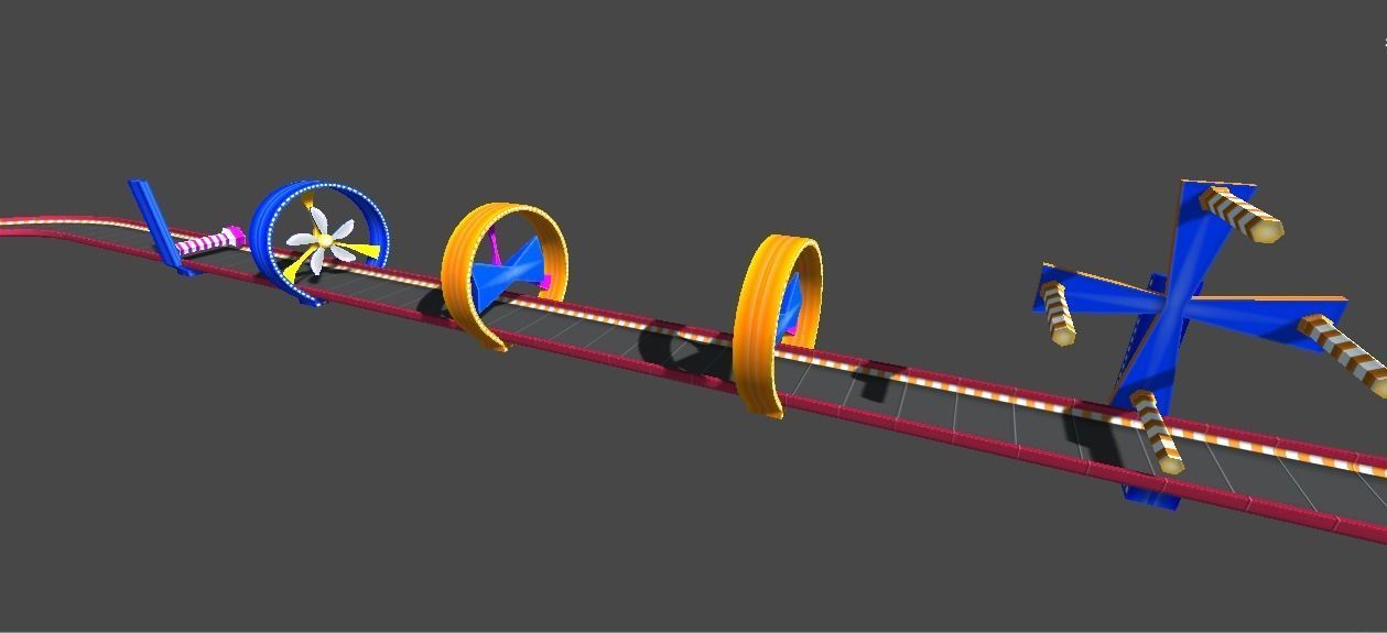 Car stunt track Low-poly 3D model_7