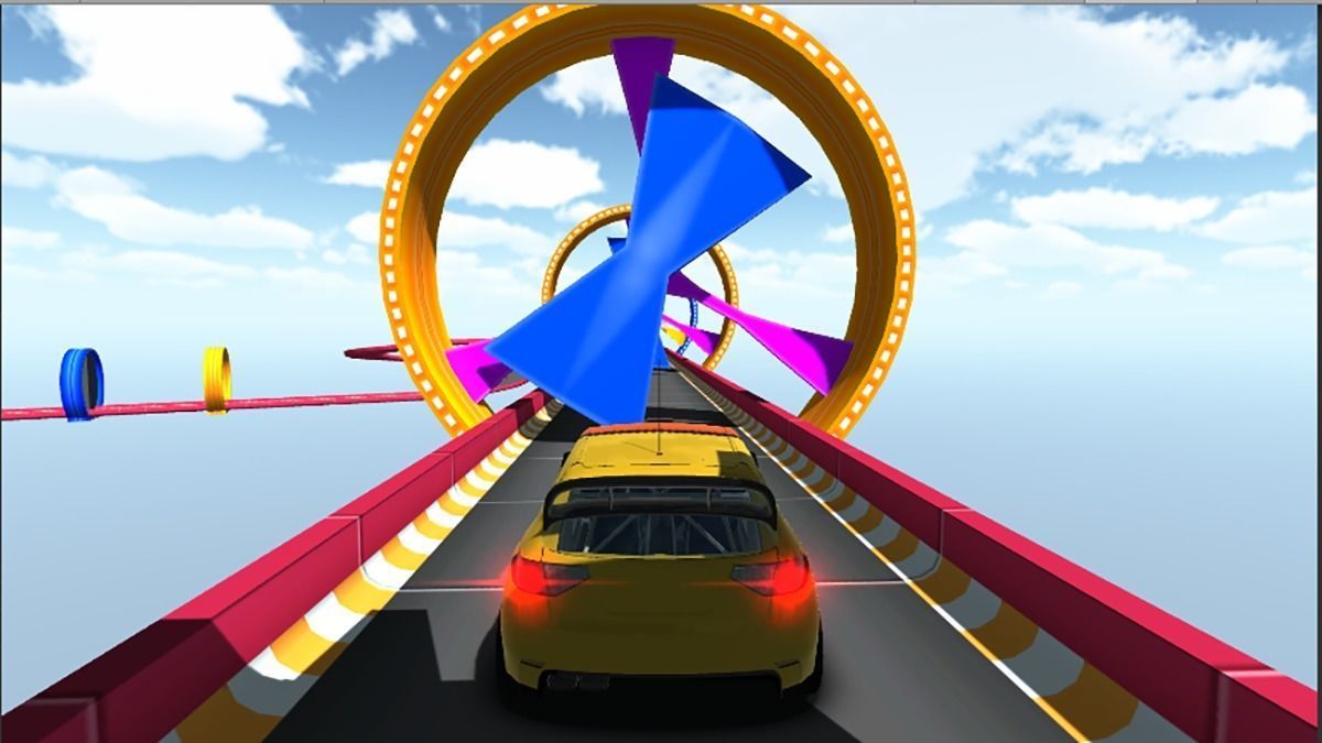 Car stunt track Low-poly 3D model_4