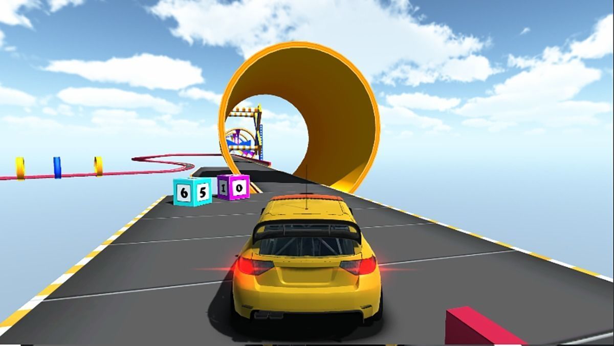 Car stunt track Low-poly 3D model_2