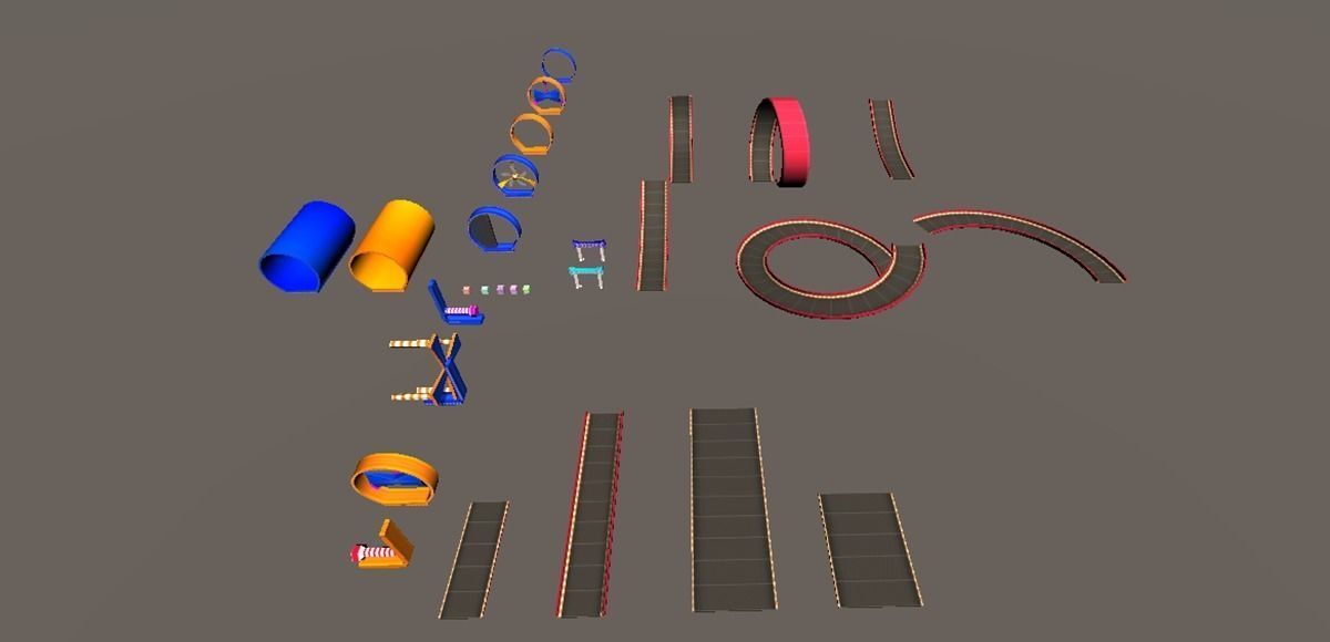 Car stunt track Low-poly 3D model_8