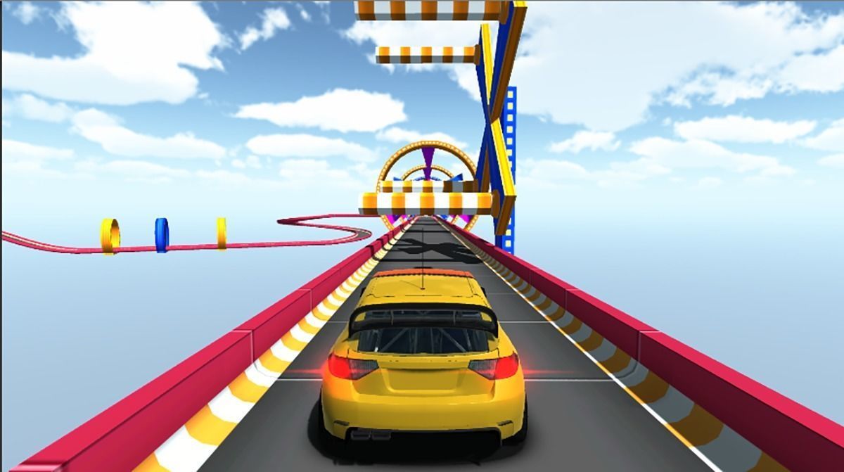 Car stunt track Low-poly 3D model_3