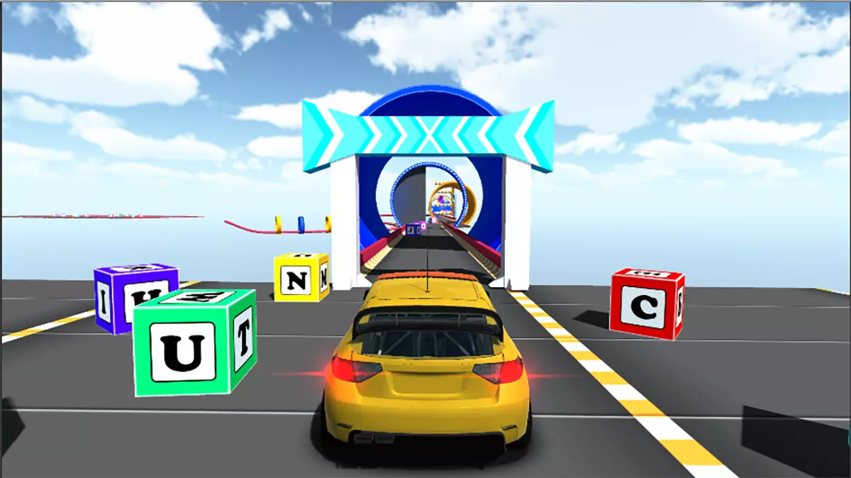 Car stunt track Low-poly 3D model_0