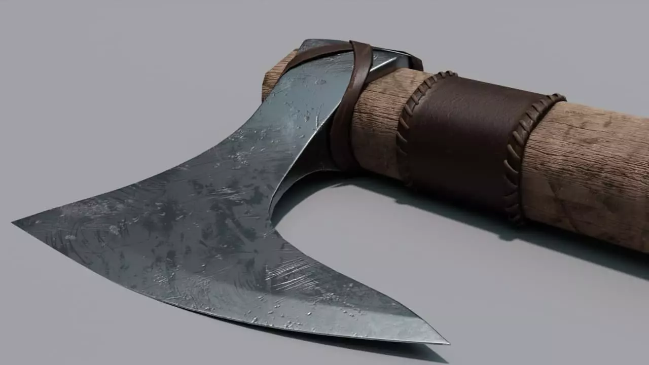3D Model Viking Axe Game Ready Low-poly 3D model