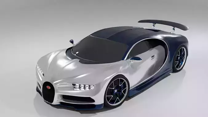 bugatti chiron car model Low-poly 3D model