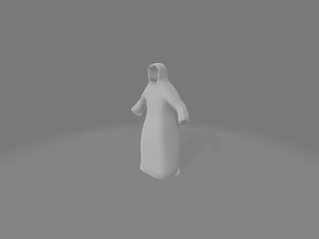 medieval cape A pose Free low-poly 3D model