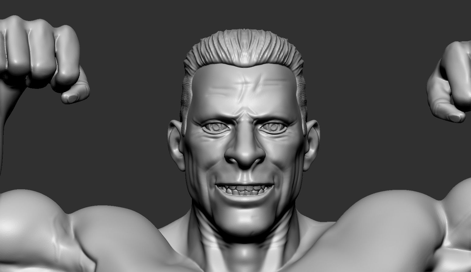 Bodybuilder male showing off his muscles 3D print model_5