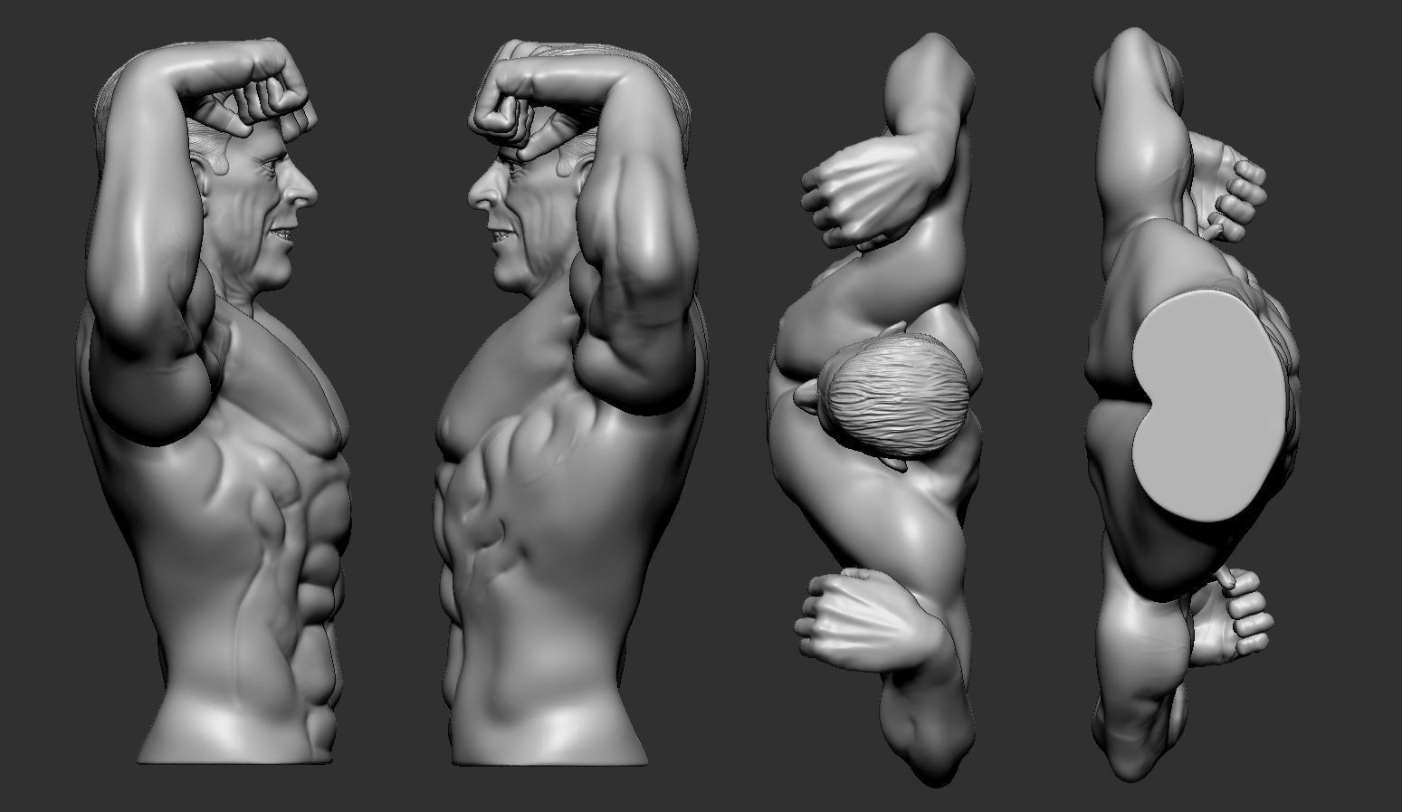 Bodybuilder male showing off his muscles 3D print model_10
