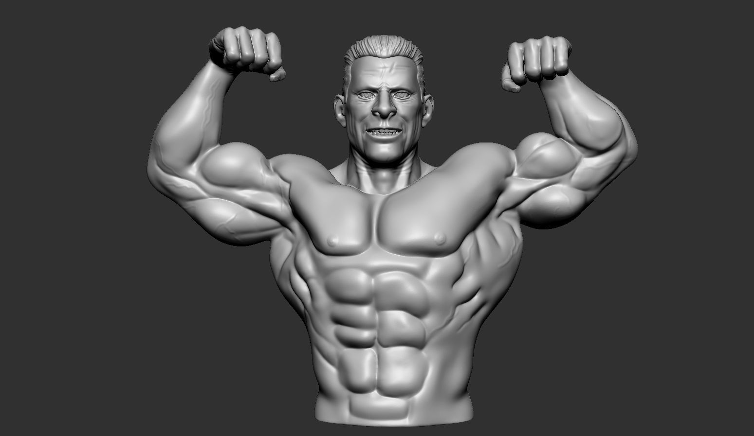 Bodybuilder male showing off his muscles 3D print model_4