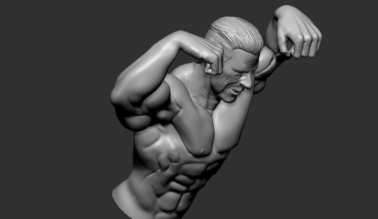 Bodybuilder male showing off his muscles 3D print model_11